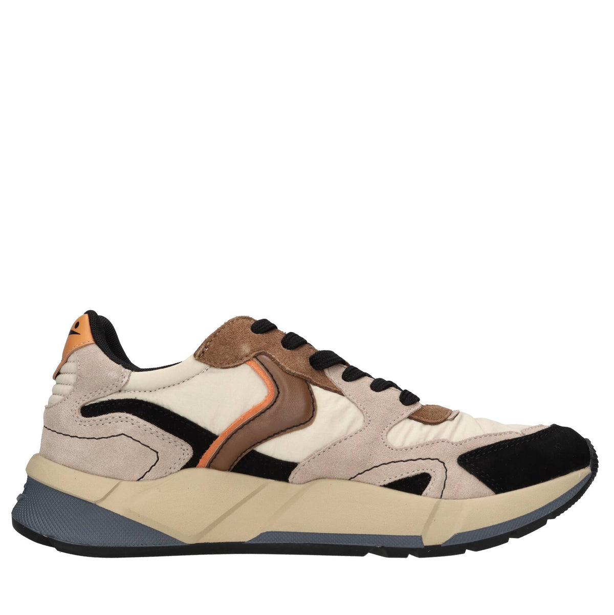 Sneakers in camoscio e tessuto 