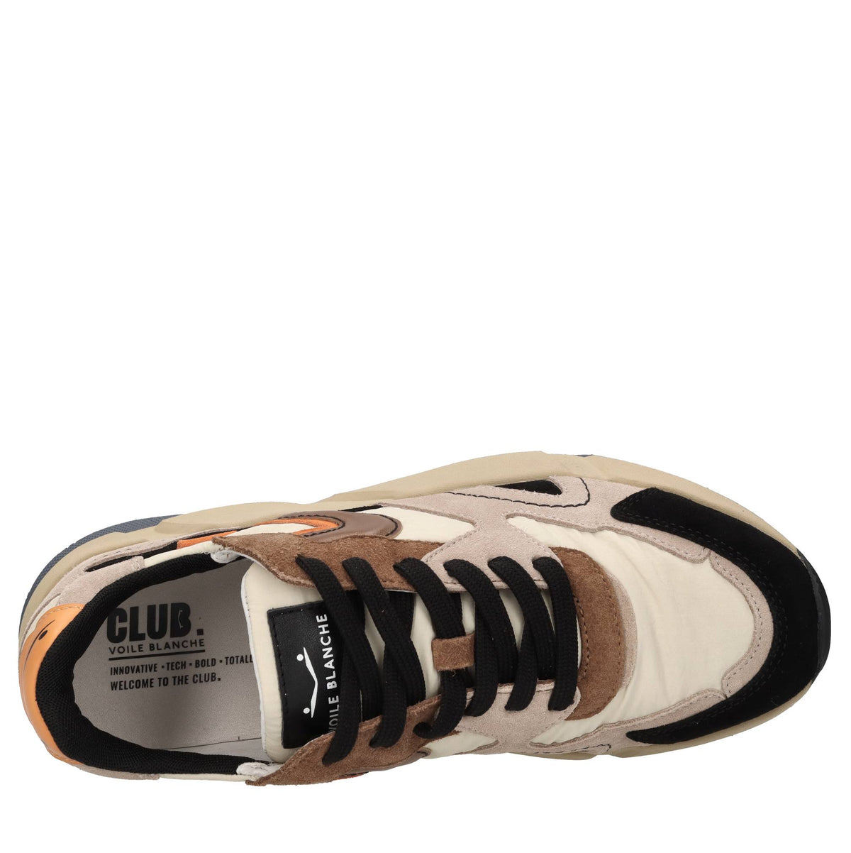 Sneakers in camoscio e tessuto 