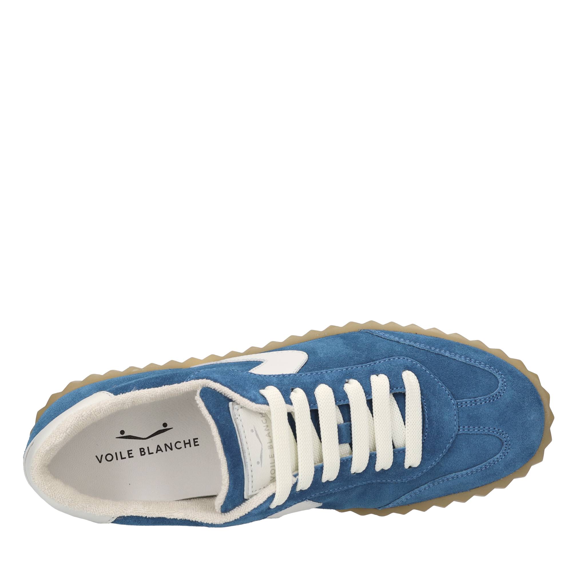 Sneakers in camoscio e pelle 