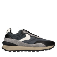 Sneakers in camoscio e tessuto 
