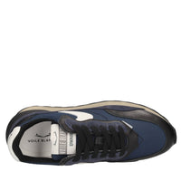 Sneakers in pelle, camoscio e tessuto 