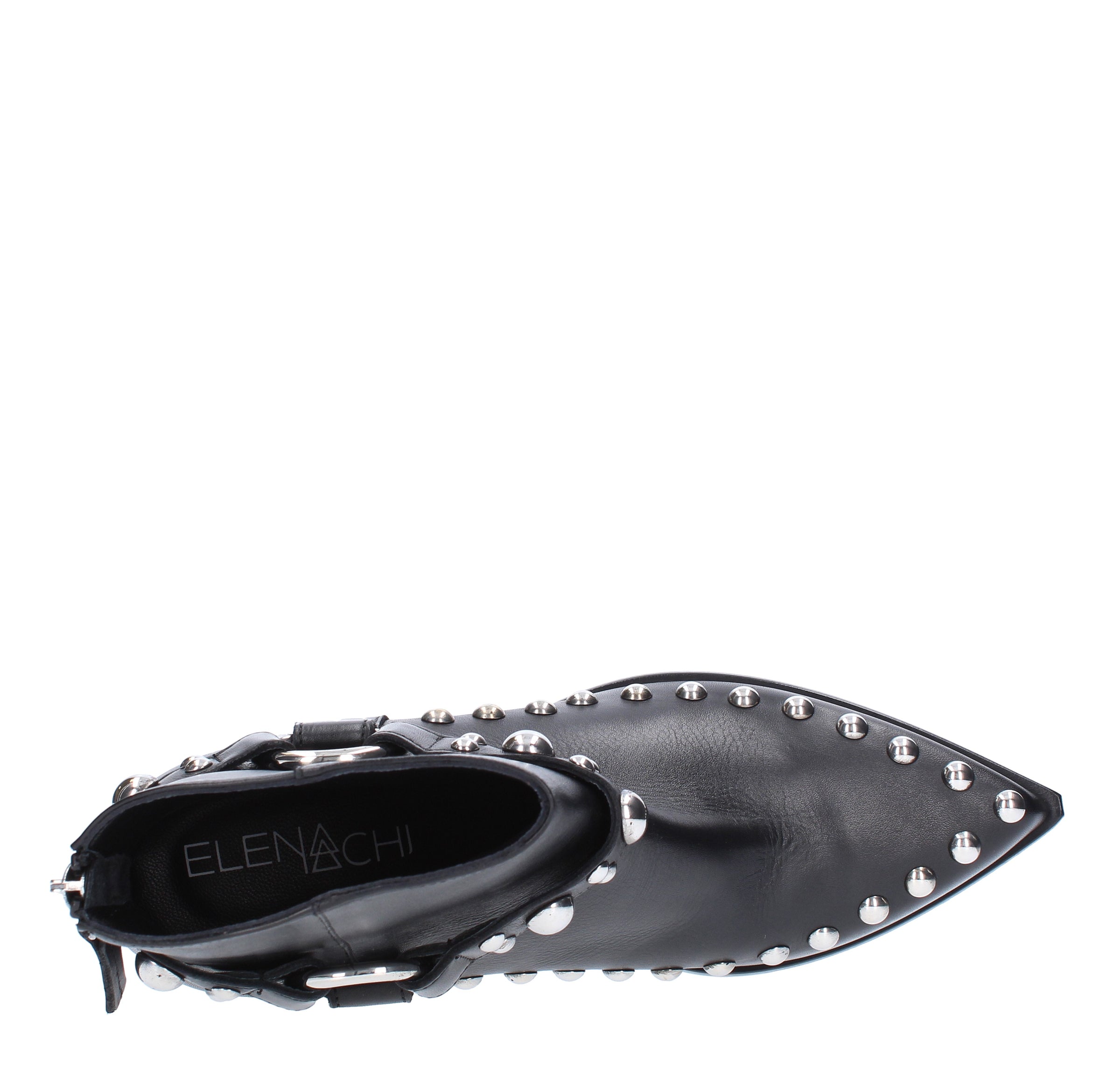 Stivaletti texani modello E3712 ELENA IACHI in pelle e borchie argento 