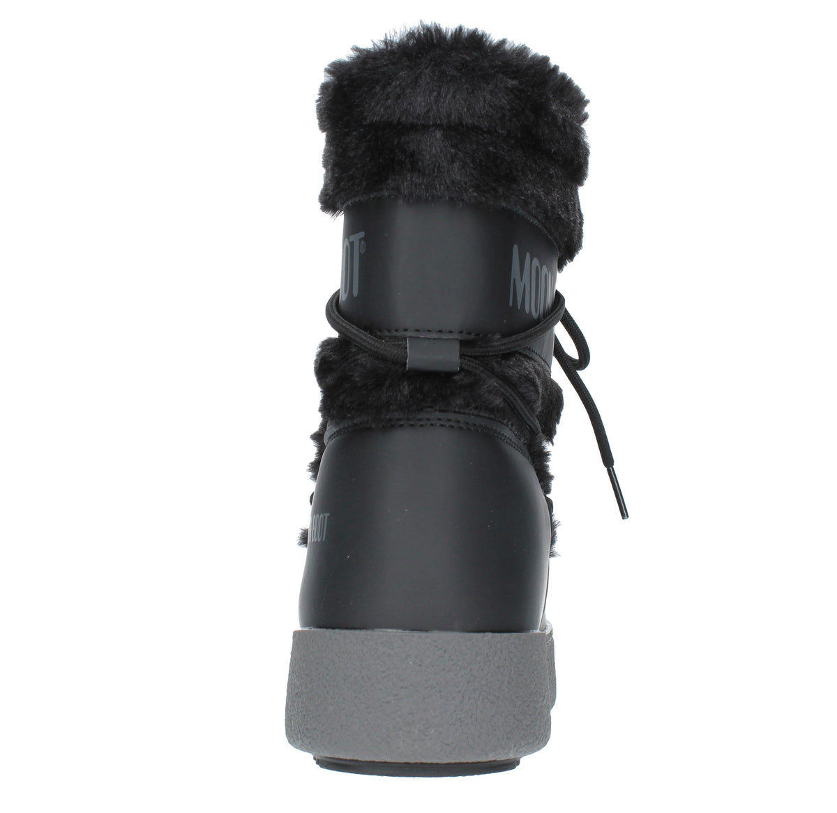 Stivaletti da neve modello LTRACK FAUX FUR MOON BOOT in ecopelliccia e nylon tecnico idrorepellente 