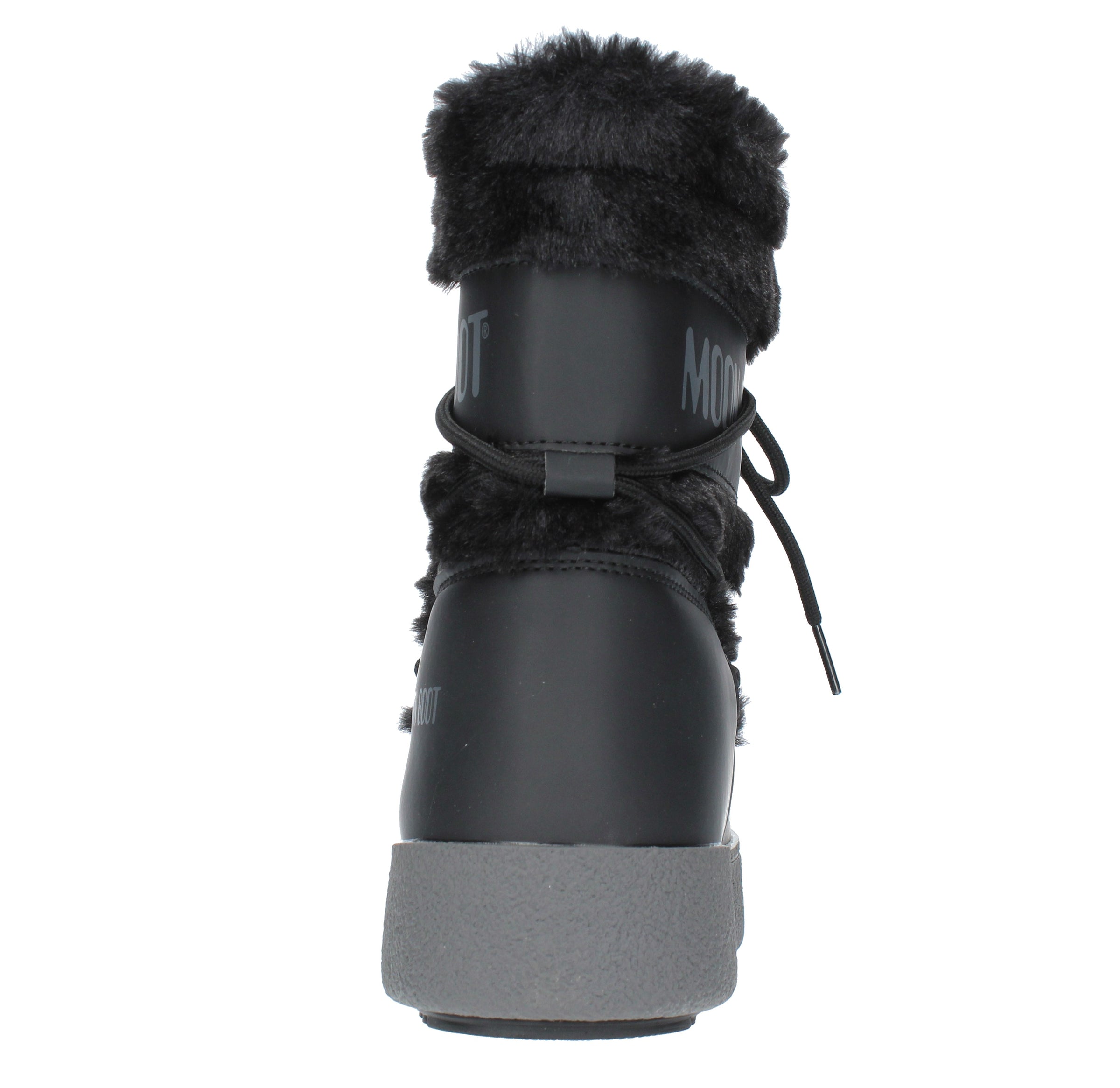Stivaletti da neve modello LTRACK FAUX FUR MOON BOOT in ecopelliccia e nylon tecnico idrorepellente 