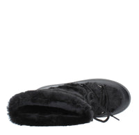 Stivaletti da neve modello LTRACK FAUX FUR MOON BOOT in ecopelliccia e nylon tecnico idrorepellente 