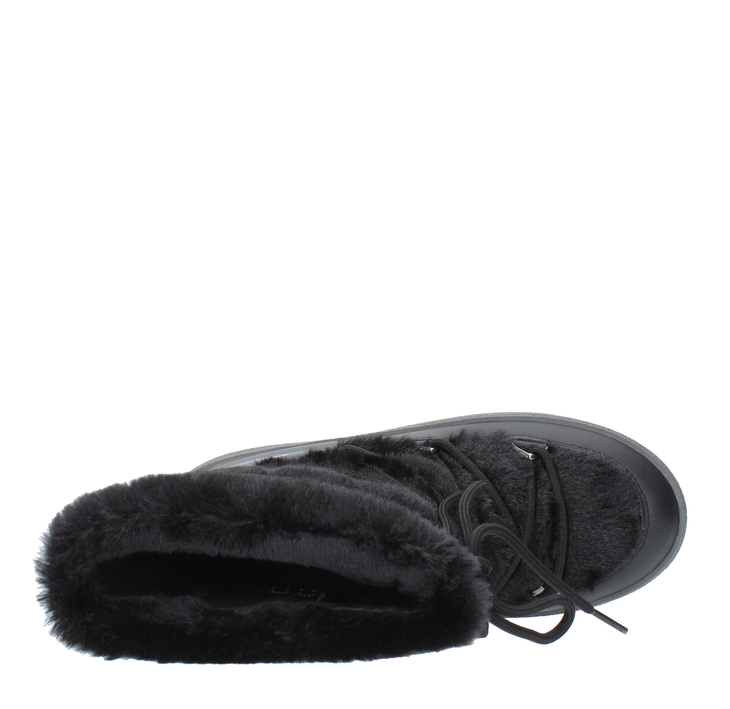 Stivaletti da neve modello LTRACK FAUX FUR MOON BOOT in ecopelliccia e nylon tecnico idrorepellente 