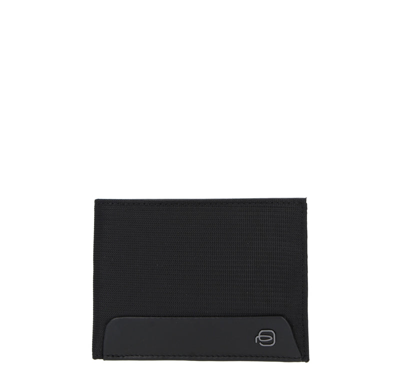 Portafoglio PIQUADRO codice prodotto OUTPU257S115R in pelle e tessuto 