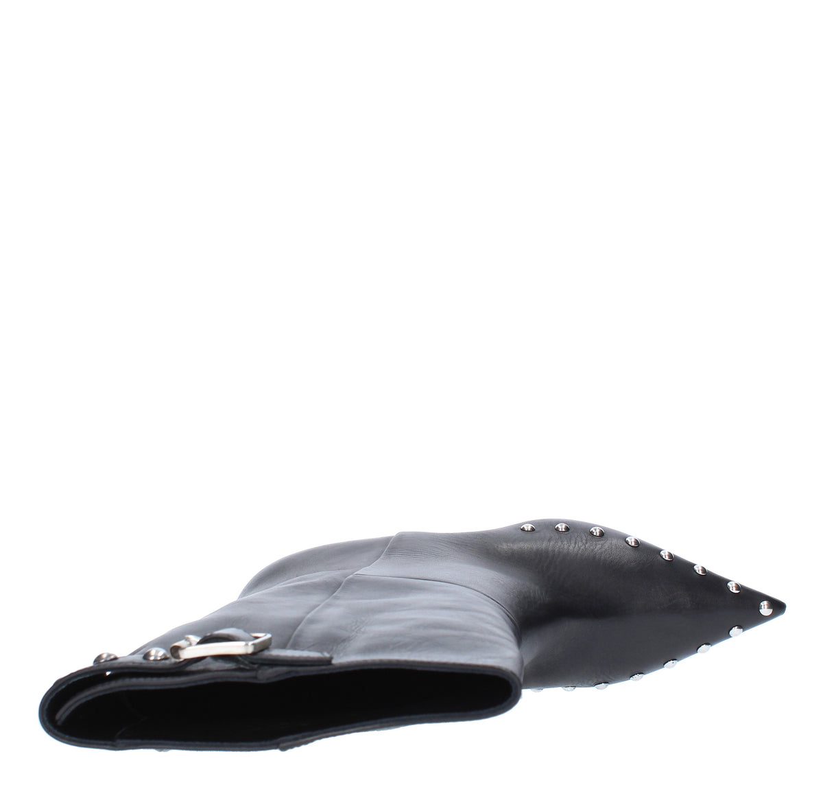 Tronchetti in pelle e borchie argento 