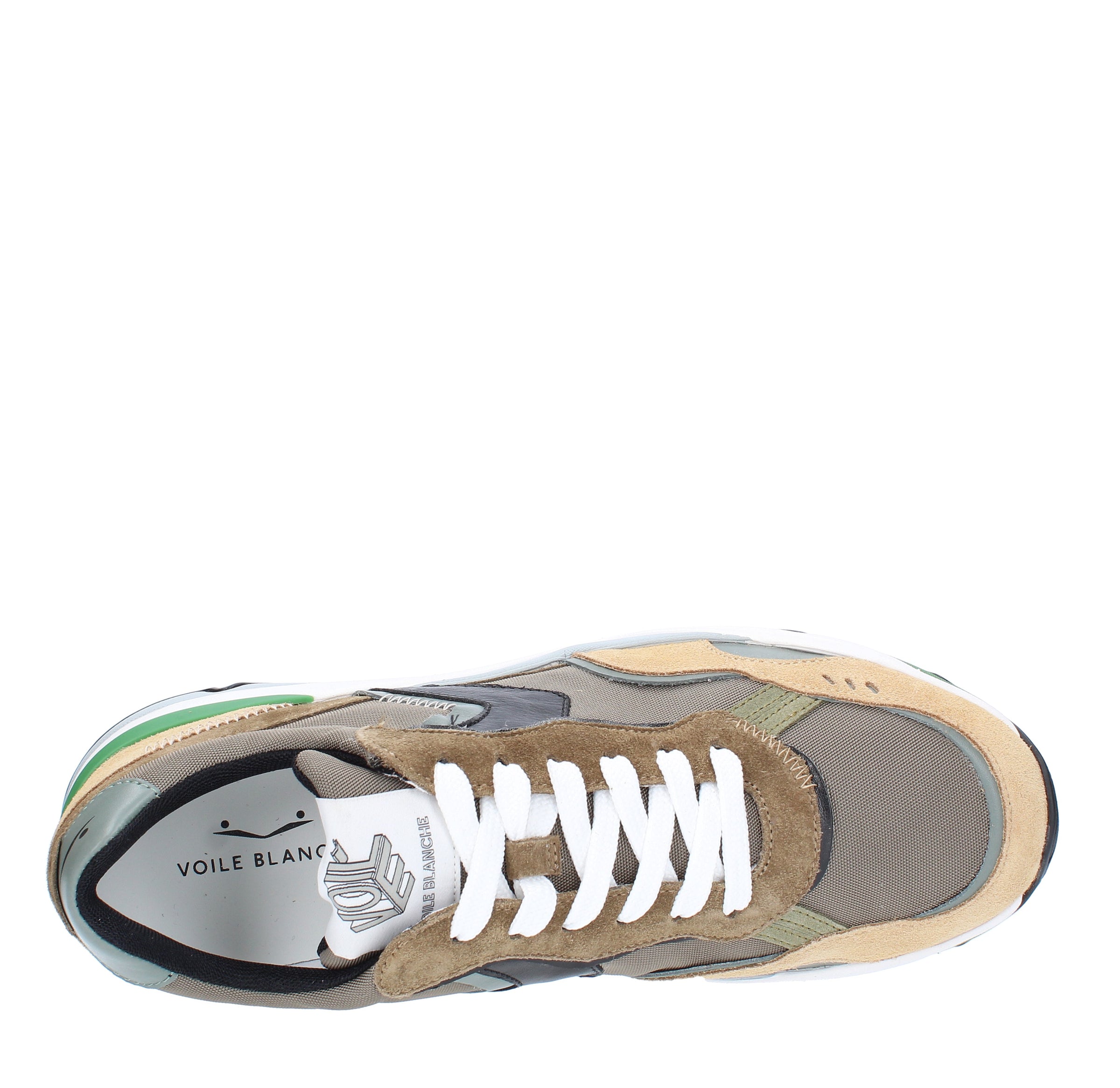 Sneakers VOILE BLANCHE modello KHILIAN in pelle, camoscio e tessuto 