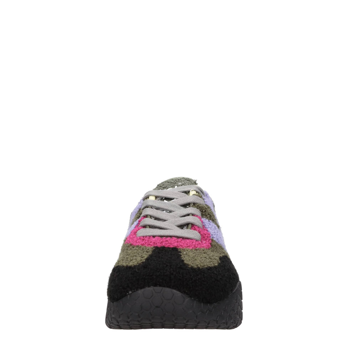 Sneakers vintage in pelliccia floccata 