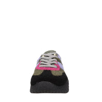 Sneakers vintage in pelliccia floccata 