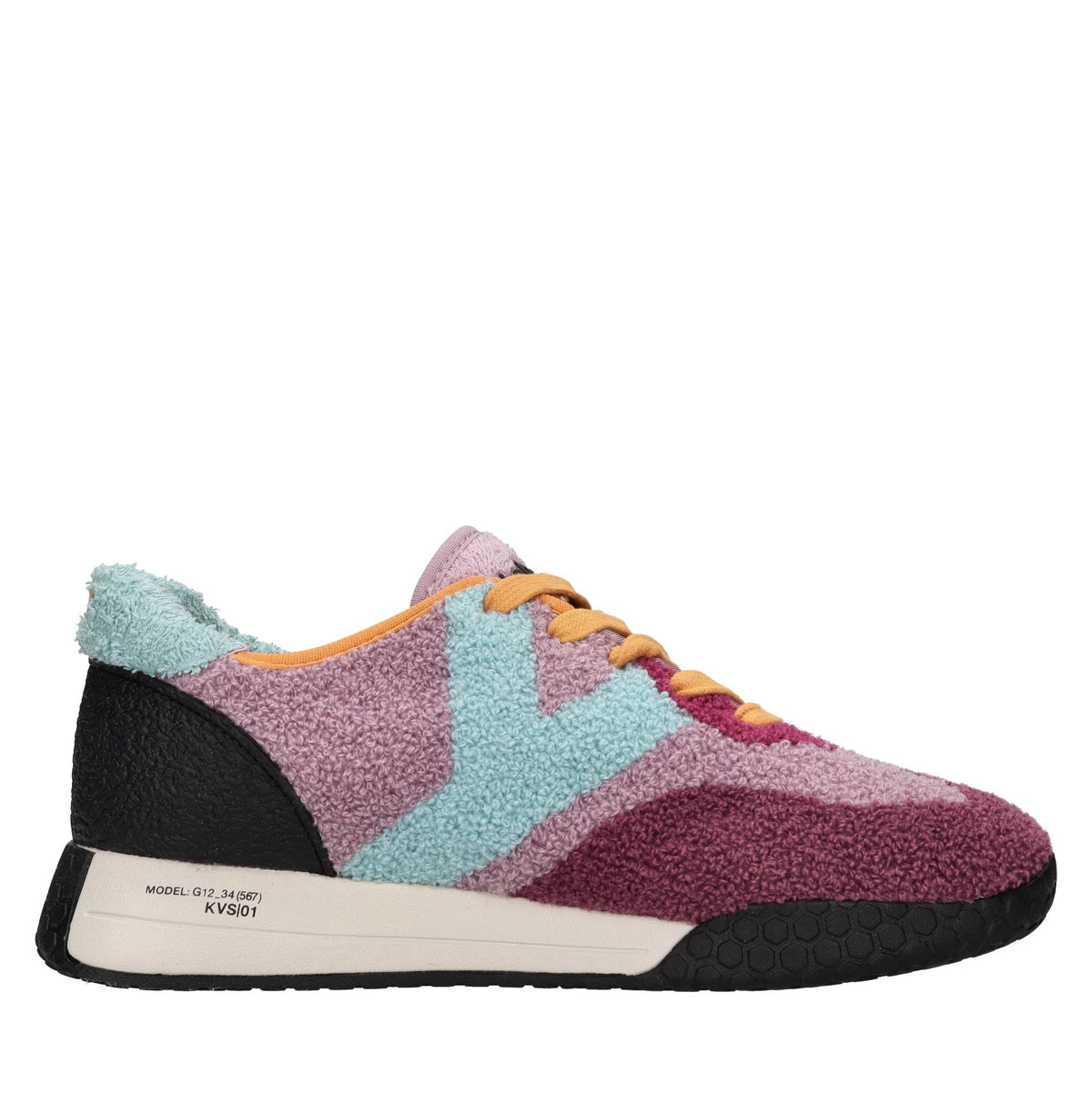 Sneakers vintage in pelliccia floccata 