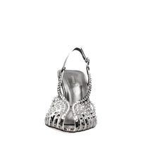 Décolleté Slingback modello CAGE PINS in ecopelle e strass 