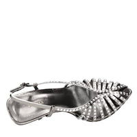 Décolleté Slingback modello CAGE PINS in ecopelle e strass 