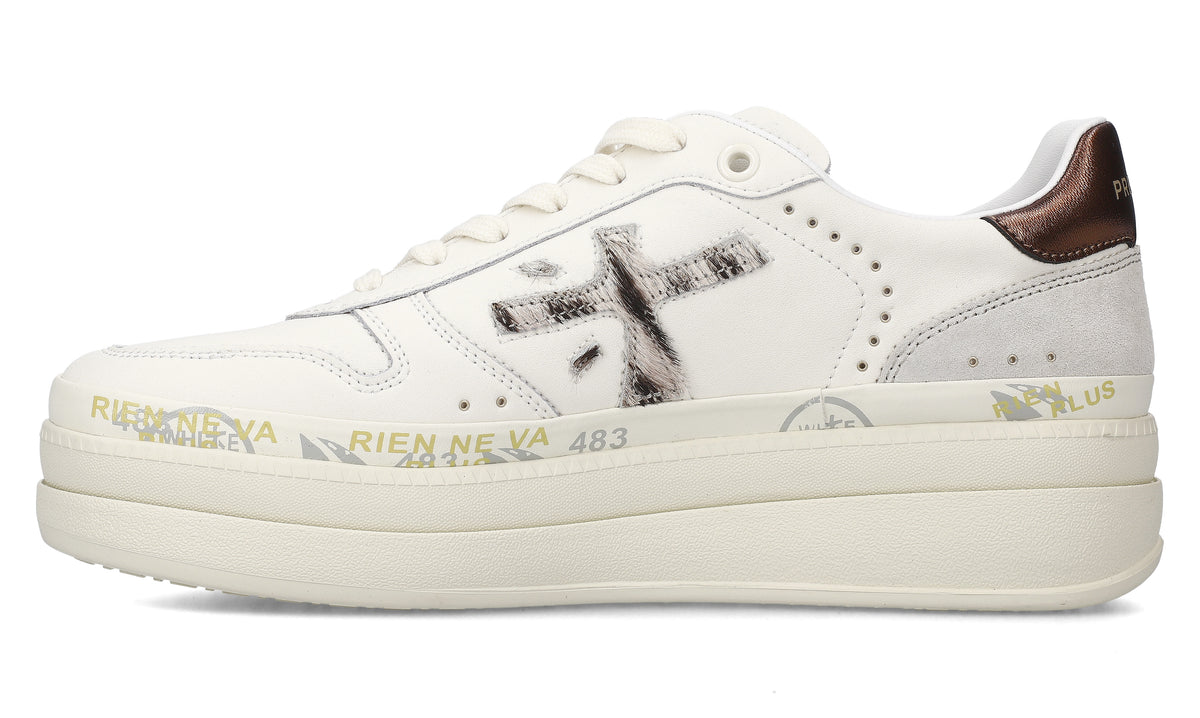 Sneakers in pelle e cavallino. 