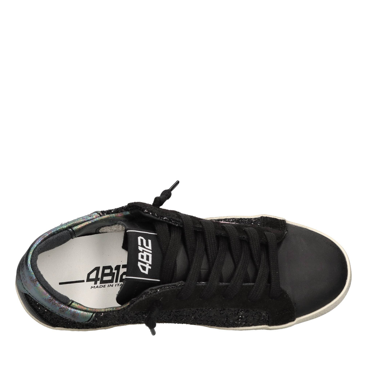 Sneakers in pelle e glitter 