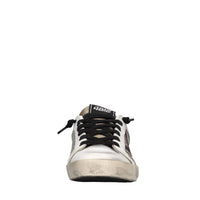 Sneakers in pelle,cavallino e glitter argento 