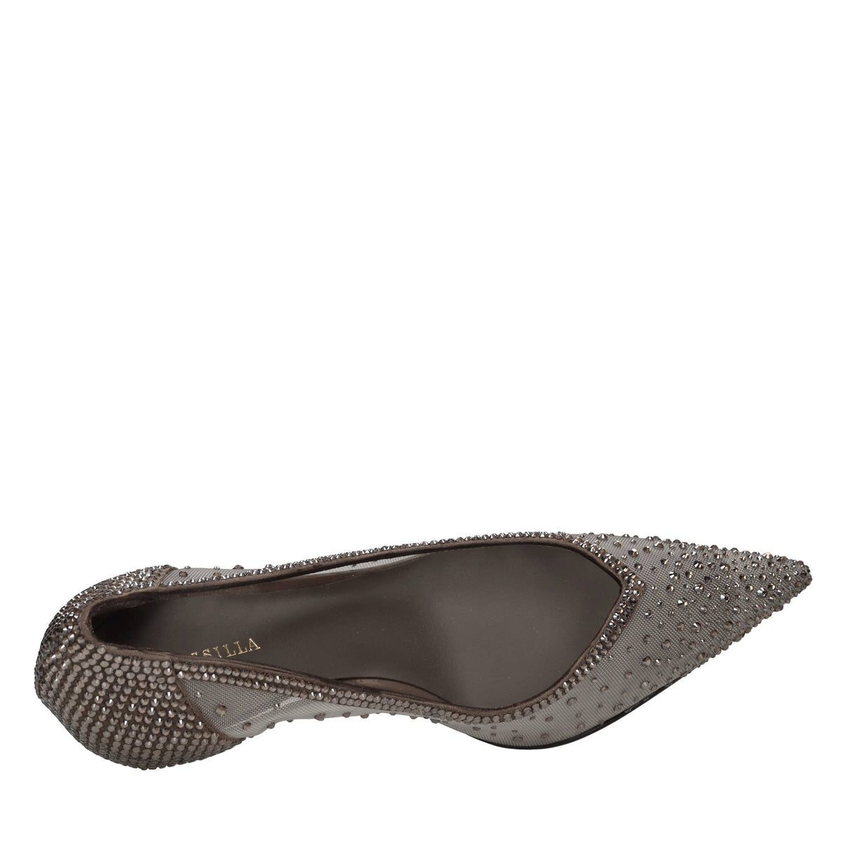 Décolleté Deco Nicole in camoscio e rete silver 