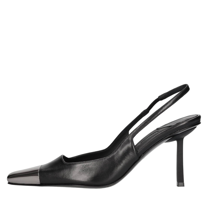 Décolleté slingback in pelle 