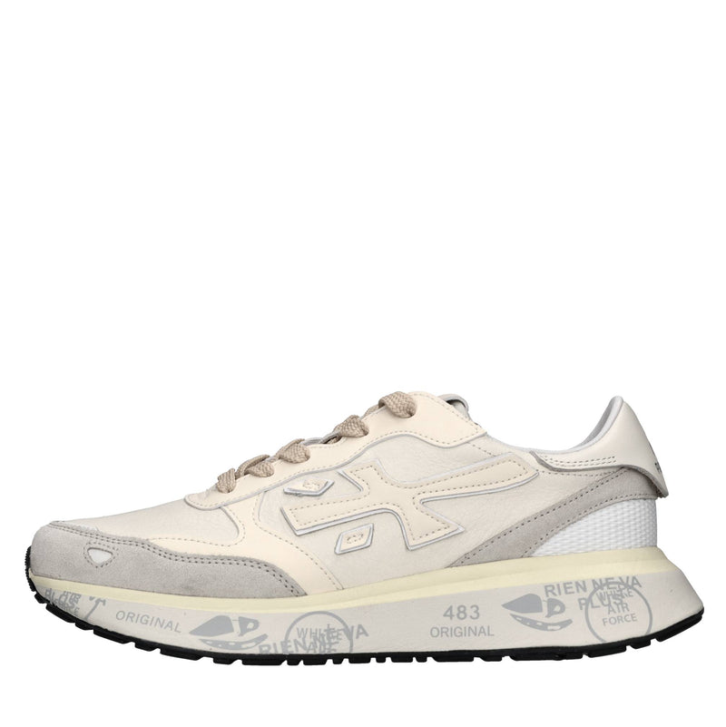 Sneakers in pelle ecopelle e tessuto 