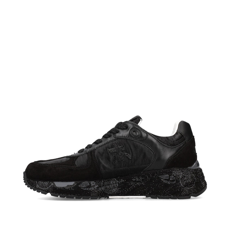 Sneakers in camoscio tessuto ed ecopelle 