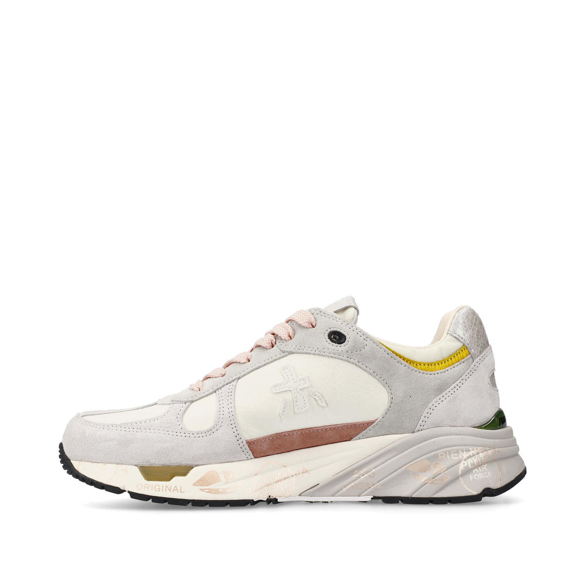 Sneakers in camoscio pelle e tessuto 