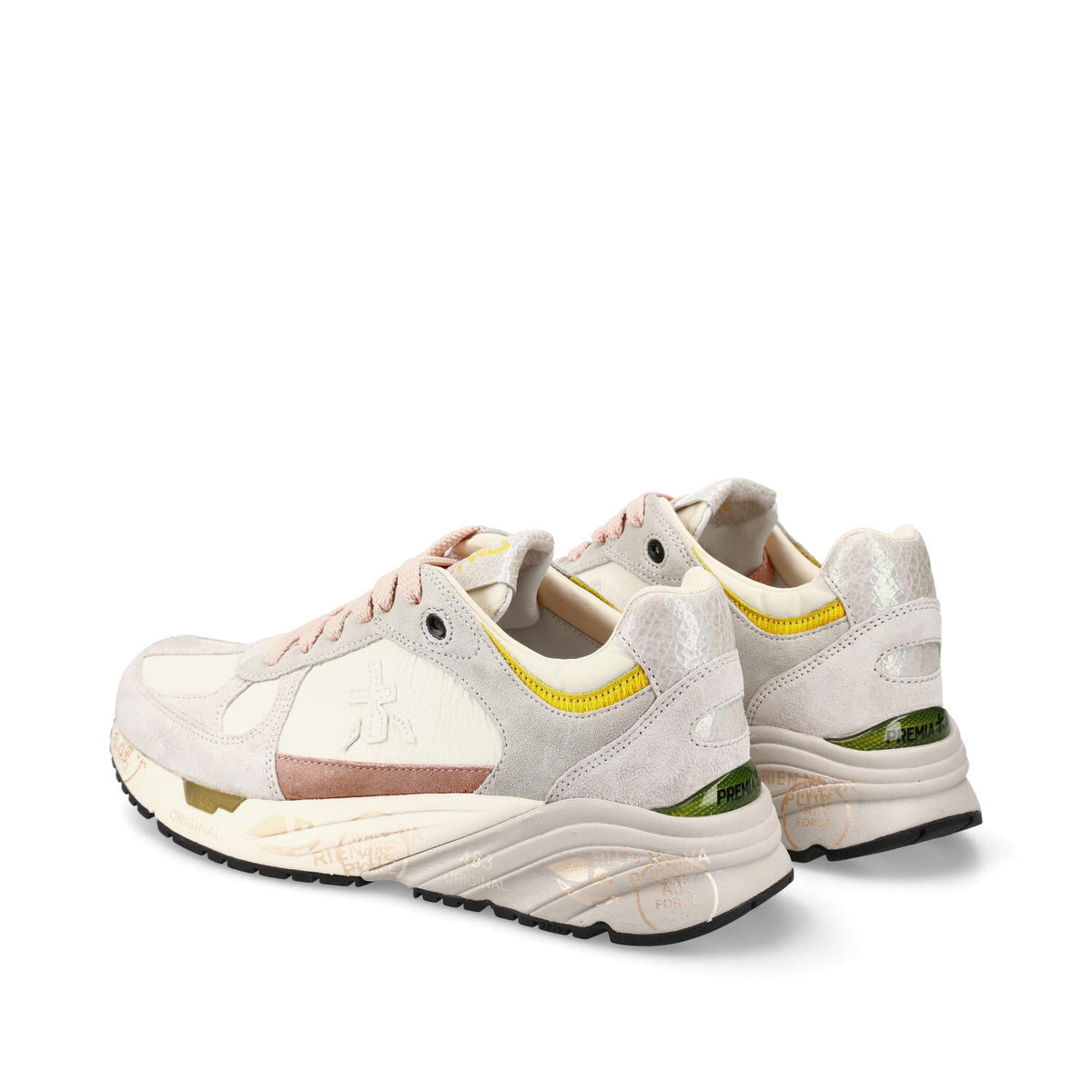 Sneakers in camoscio pelle e tessuto 