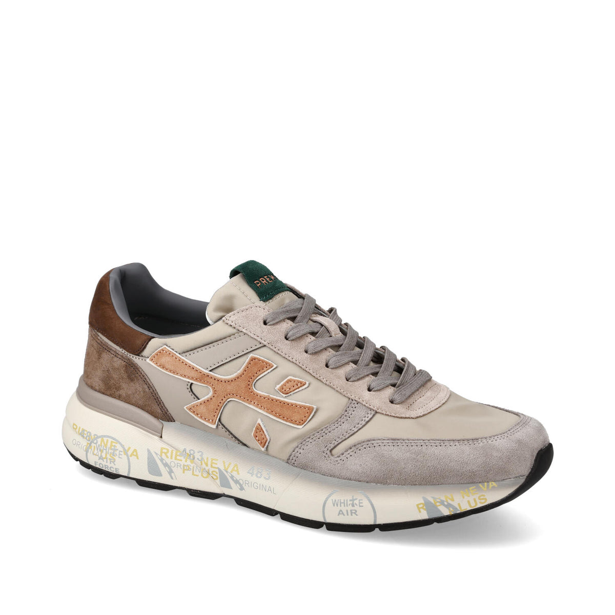 Sneakers in camoscio ecopelle e tessuto 