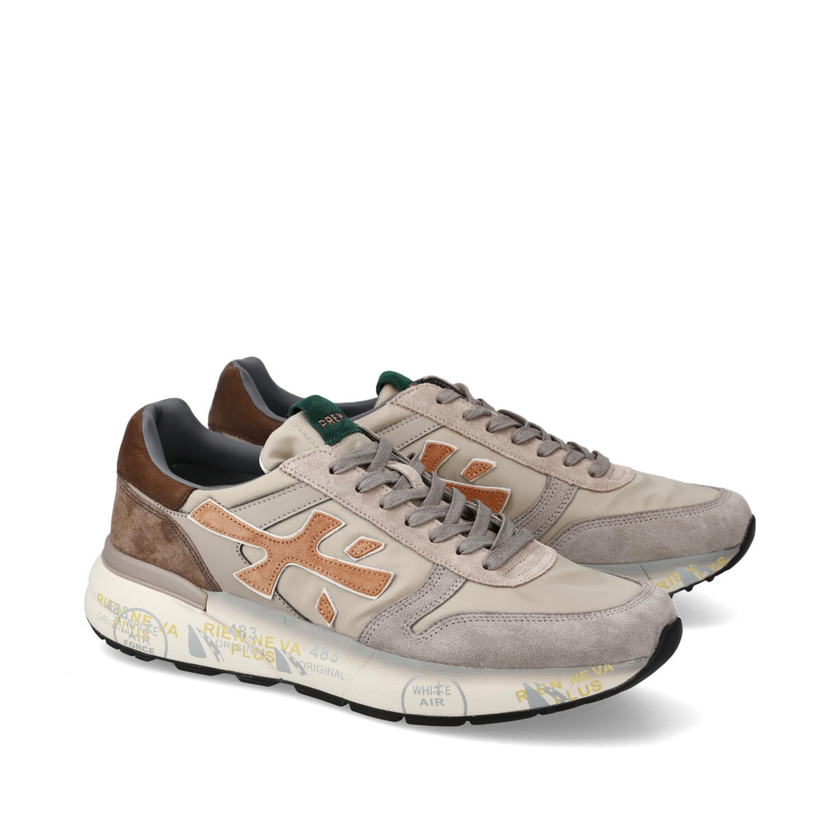 Sneakers in camoscio ecopelle e tessuto 