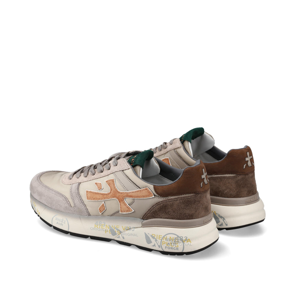 Sneakers in camoscio ecopelle e tessuto 