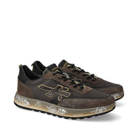 Sneakers in camoscio tessuto ed ecopelle 
