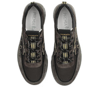 Sneakers in camoscio tessuto ed ecopelle 