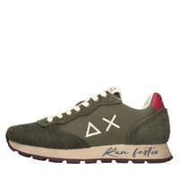 Sneakers in camoscio e tessuto 