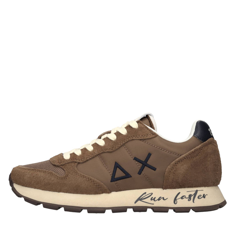 Sneakers in camoscio e tessuto 