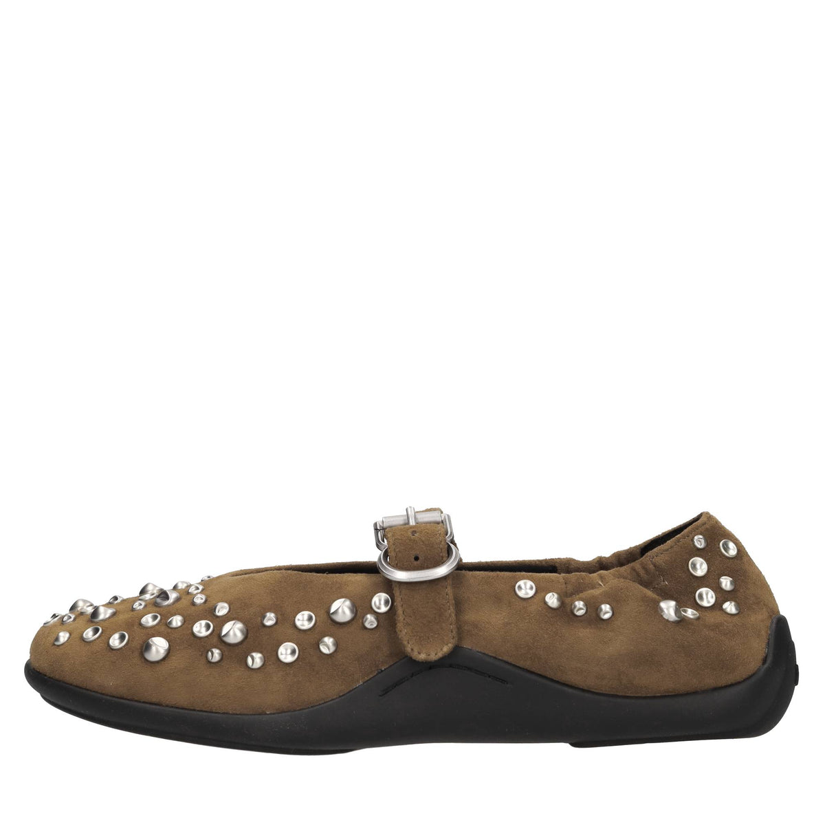 Ballerine in camoscio con borchie 