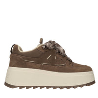 Sneakers in camoscio e tessuto 