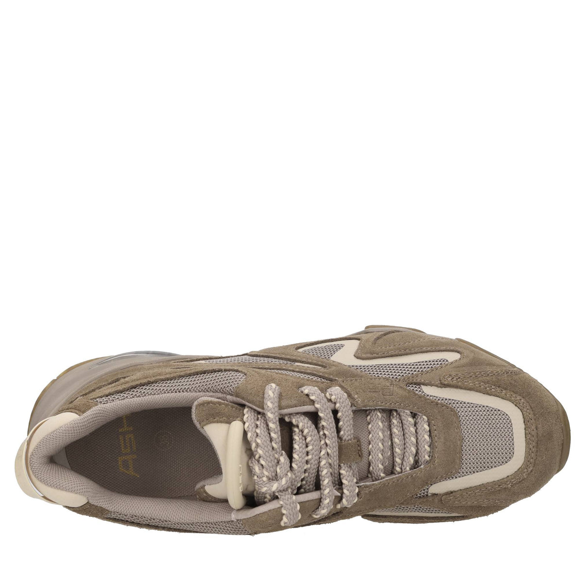 Sneakers in camoscio e tessuto 