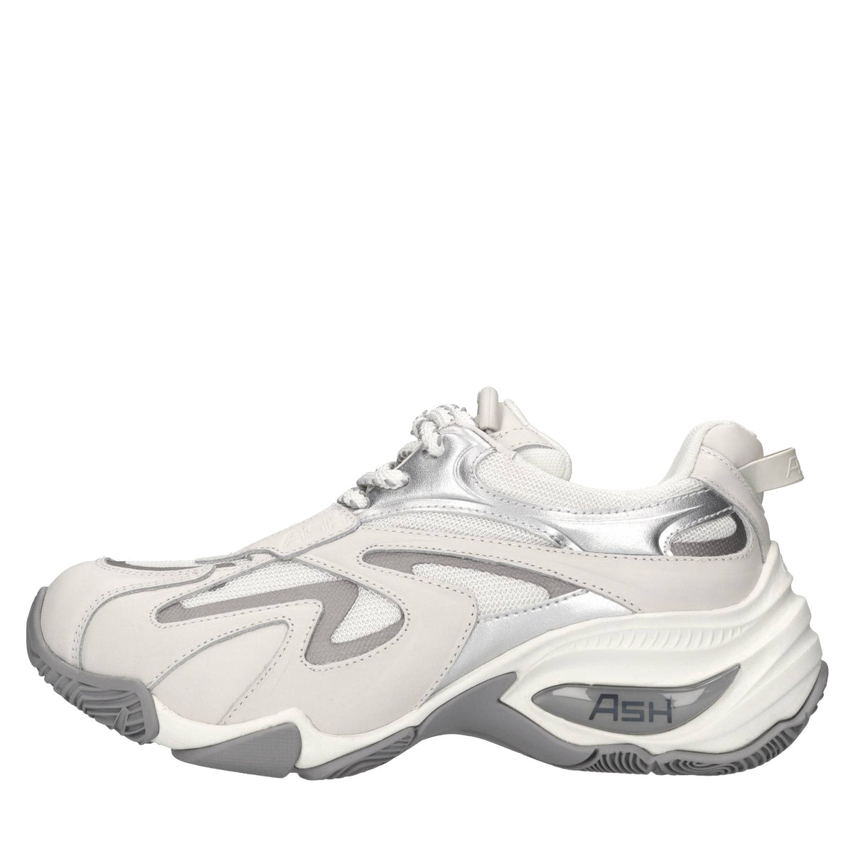 Sneakers in pelle e tessuto 