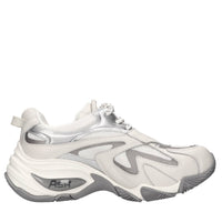 Sneakers in pelle e tessuto 
