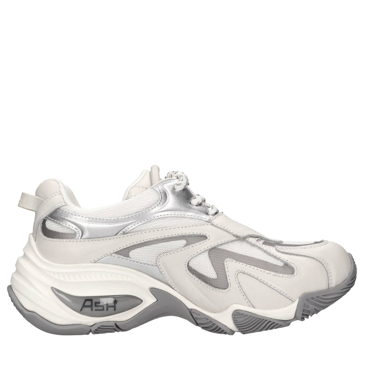 Sneakers in pelle e tessuto 