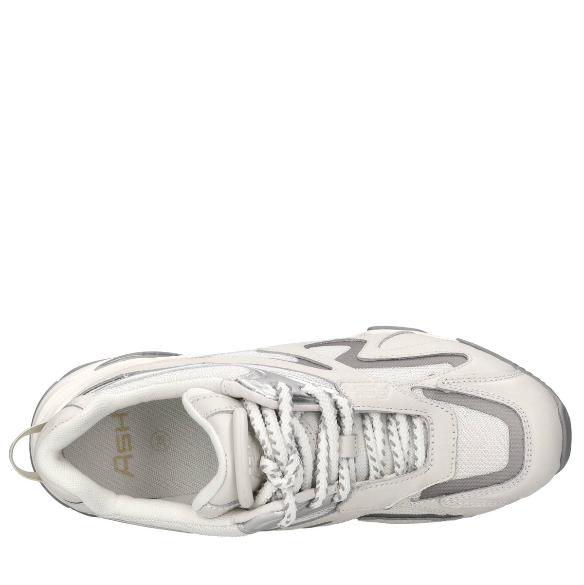 Sneakers in pelle e tessuto 