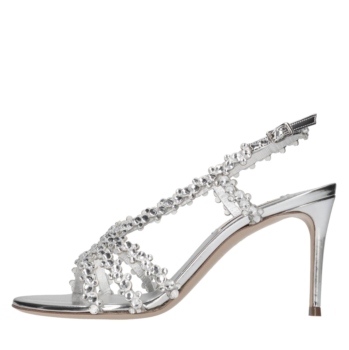 Sandali Julia C-Love in strass e pelle laminata<BR/> 