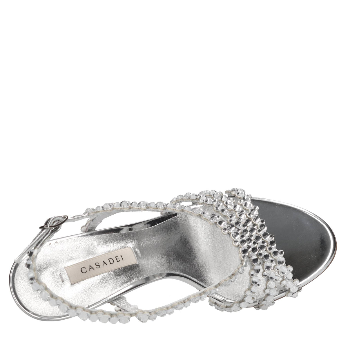Sandali Julia C-Love in strass e pelle laminata<BR/> 