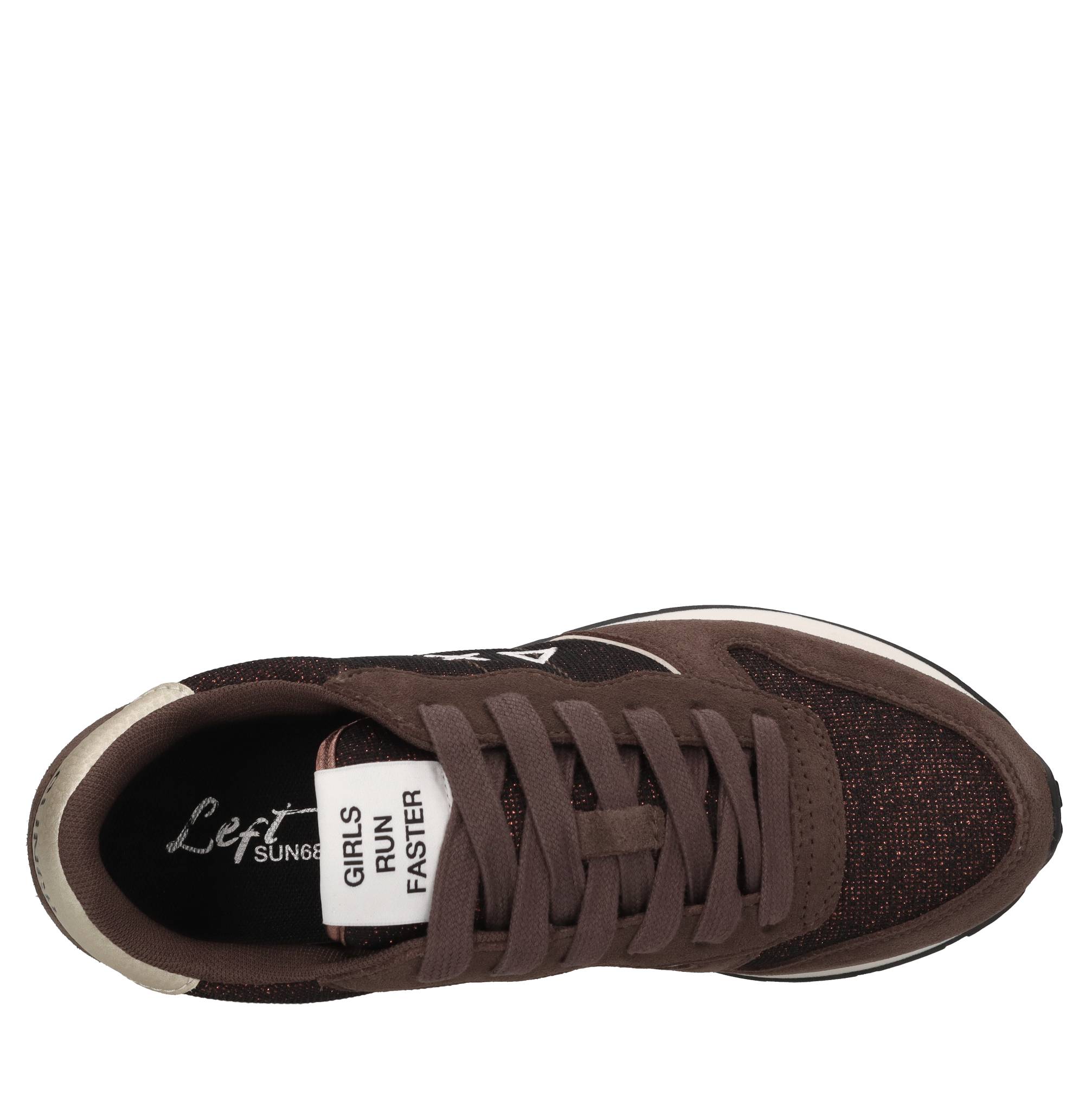 Sneakers Ally Glitter in camoscio tessuto ed ecopelle 