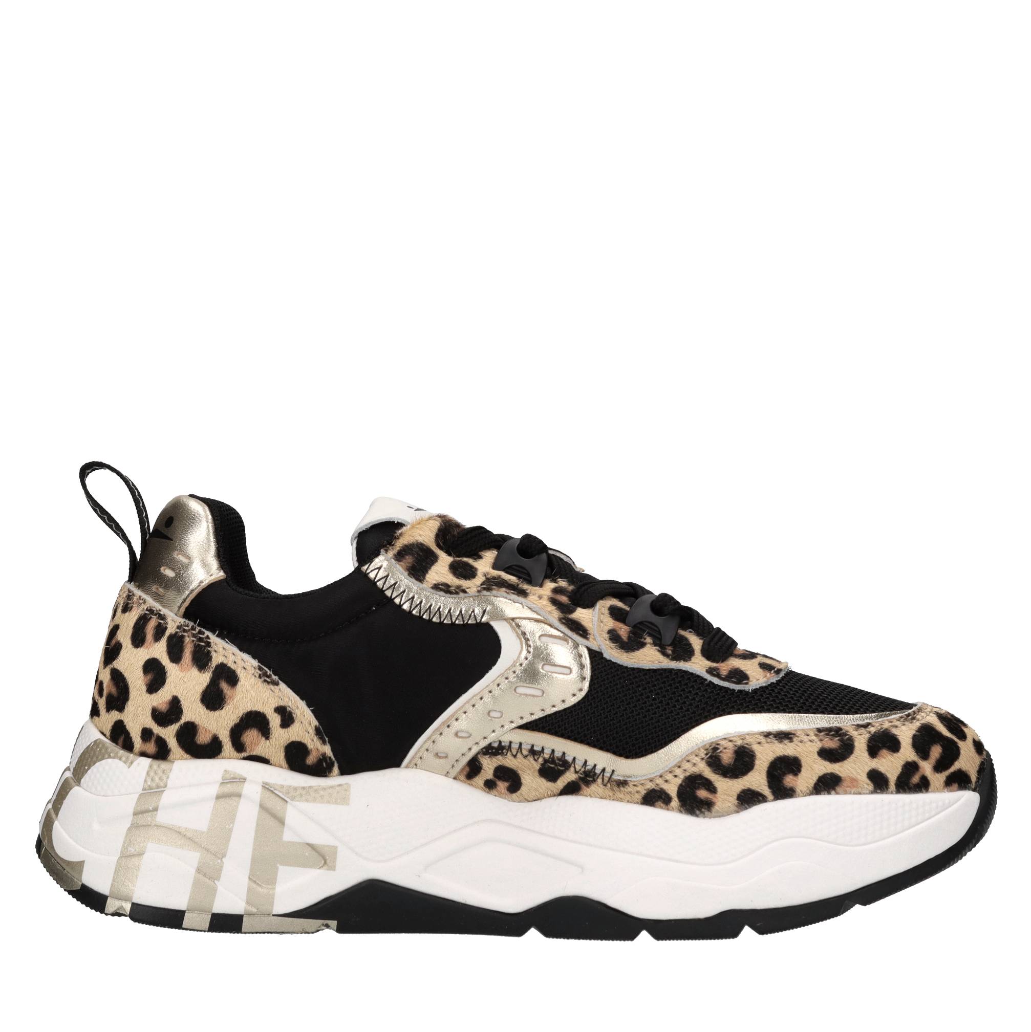 Sneakers in cavallino pelle e tessuto 