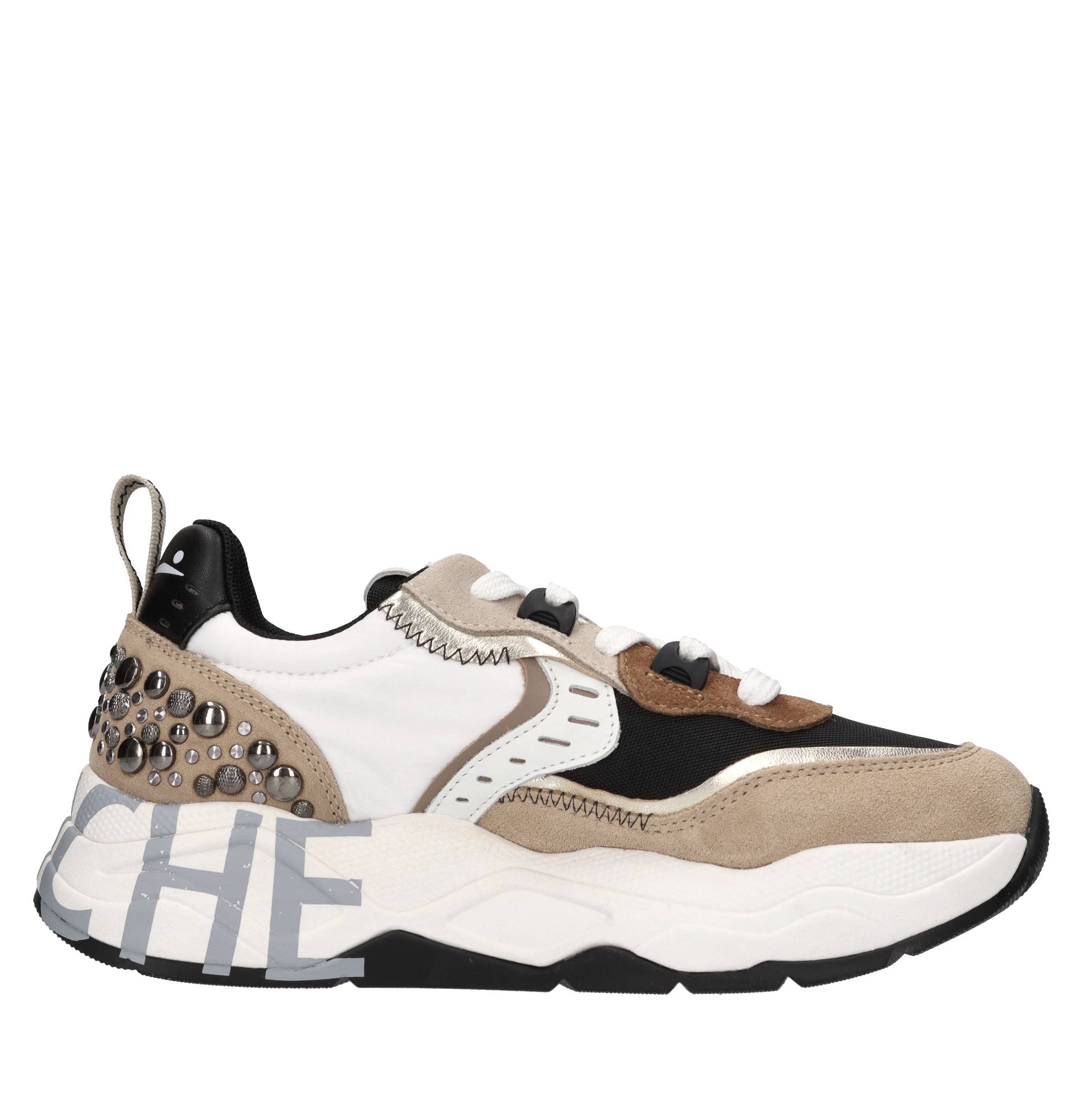 Sneakers in camoscio pelle e tessuto 