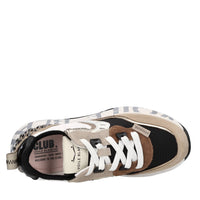 Sneakers in camoscio pelle e tessuto 