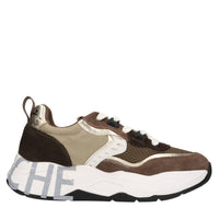 Sneakers in camoscio pelle e tessuto 