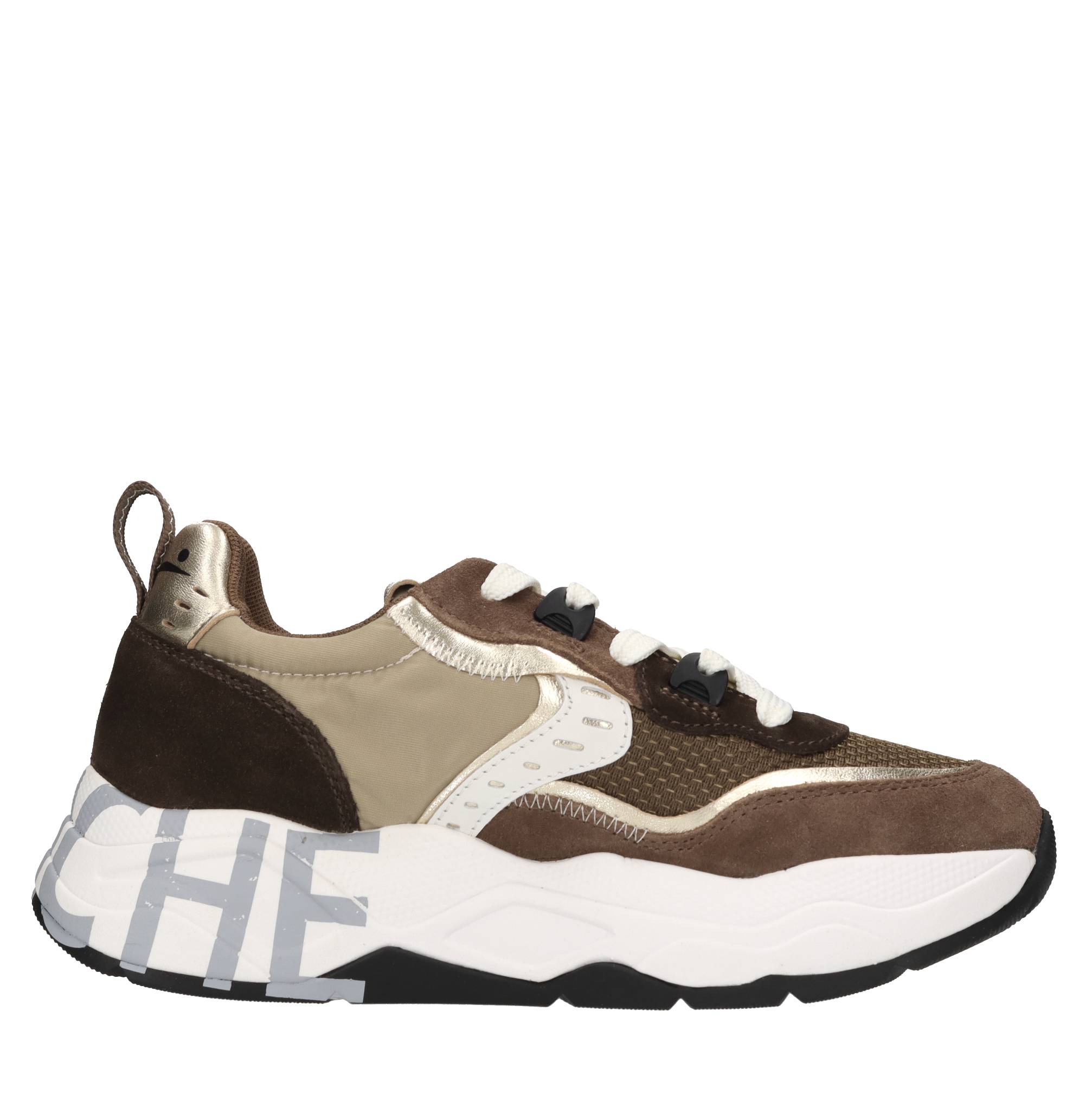 Sneakers in camoscio pelle e tessuto 