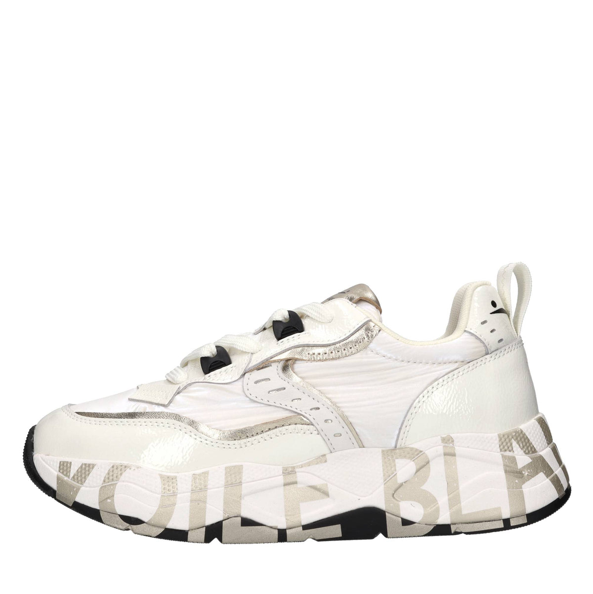 Sneakers in pelle e tessuto 